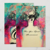 Invitation CHARM MONOGRAM , Sweet 16 Soirée de Mascarade (Devant / Derrière)