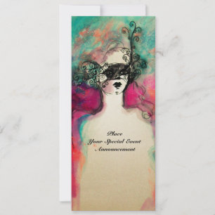 Invitation CHARM MONOGRAM Sweet 16 Soirée Mascarade, Champagn