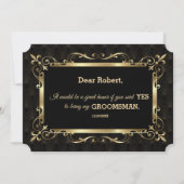 Invitation Charm Roaring 20s Gold Art Déco Soyez mon Groomsma (Dos)