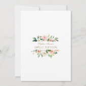 Invitation Charm Rose Blush ivoire Floral Or Frame Sweet 16 (Dos)