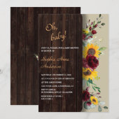 Invitation Charm Royal Bourgogne Sunflowers Bridal Tea Party (Devant / Derrière)