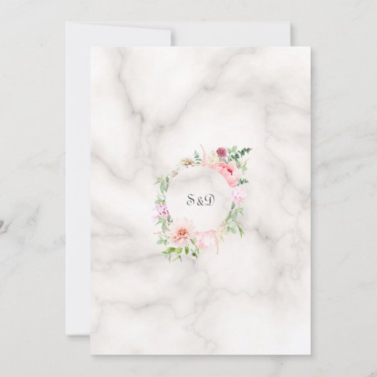 Invitation Charm Spring Jardin Fleurs Mariage en fleurs (Dos)