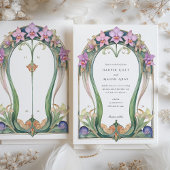 Invitation Charmant Art Nouveau Orchidées Floral Mariage