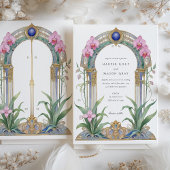 Invitation Charmant Art Nouveau Orchidées Floral Mariage