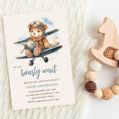 Invitation Charmant Baby shower Garçon Bleu Teddy