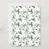 Invitation Charmant Blanc Rouge Floral or Mariage de Noël (Dos)