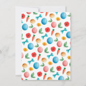 Invitation Charmant Bunny Brunch de Pâques & Panier à fleurs (Dos)