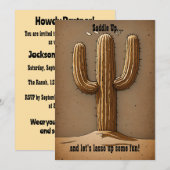 Invitation Charmant Cactus Vintage (Devant / Derrière)