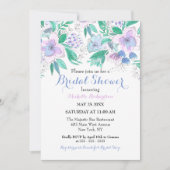 Invitation Charmant Elégant aquarelle Fête des mariées floral (Devant)