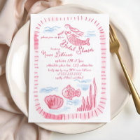 Charmant Fête des mariées de sirène rose tirée à l