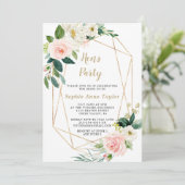 Invitation Charmant rose Floral Rose Gold Bachelorette Week-e (Debout devant)