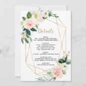 Invitation Charmant rose Floral Rose Gold Bachelorette Week-e (Dos)