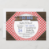 Invitation Charmant Rustique En vichy I DO BBQ Couples Douche (Devant)