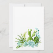 Invitation Charmante Baby Shower Tasse de Thé Plante Grasse (Dos)
