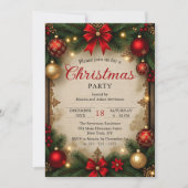Invitation Charmante fête de Noël rustique Vintage (Devant)