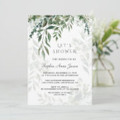Invitation Charmante Fête des mariées de verdure aquarelle (Debout devant)