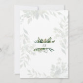 Invitation Charmante Fête des mariées de verdure aquarelle (Dos)