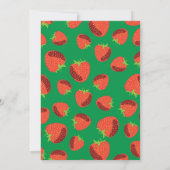 Invitation Charmante fraises rouges sur le Baby shower vert (Dos)