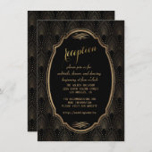 Invitation Charmante Gatsby Art Déco Réception De Mariage (Devant / Derrière)
