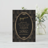 Invitation Charmante Gatsby Art Déco Réception De Mariage (Debout devant)