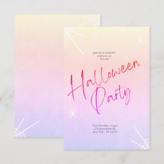 Invitation Charmante Halloween (Devant / Derrière)