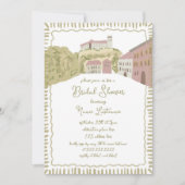 Invitation Charmante main tiré Fête des mariées du château de (Devant)