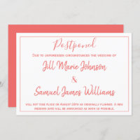 Charmante Mariage Coral et Blanc reportée