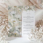 Invitation Charmante Mariage de marguerite sauvage Menu Flore