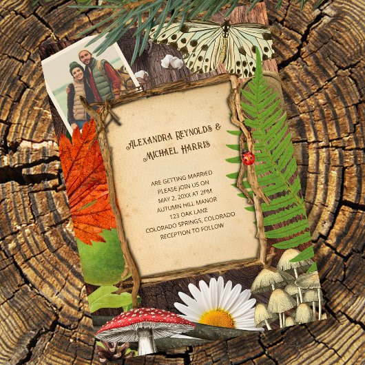 Invitation Charmante nature rustique boisée inspirée