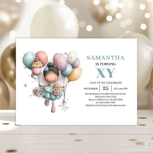 Invitation charmante pour les 7 ans de la Fille Fé
