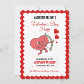 Invitation Charmante Saint Valentin | Coeur Et Rose (Devant)