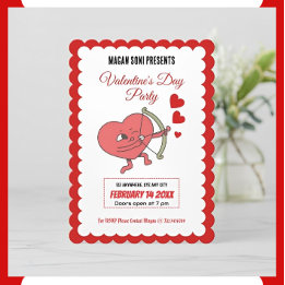 Invitation Charmante Saint Valentin | Coeur Et Rose