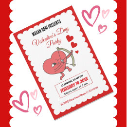 Invitation Charmante Saint Valentin | Coeur Et Rose