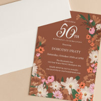 Charmante Terracotta Fall Floral 50e anniversaire