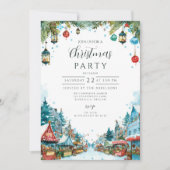 Invitation Charmants Chalets enneigés de Noël (Devant)
