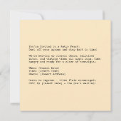 Invitation Charme à tarte rétro et papier (Dos)