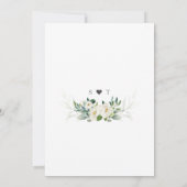 Invitation Charme Airy Greenery Fleurs blanches Mariage or (Dos)