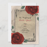 Charme Ancien Monde Vintage Roses Rouges Élégant M