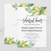 Invitation Charme Aquarelle Citron Dîner De Répétition Tropic (Devant / Derrière)