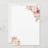 Invitation Charme Aquarelle rose pâle Mariage floral (Dos)