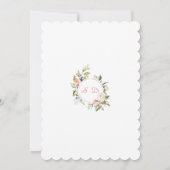 Invitation Charme Aquarelle Unicorne Rose Baby shower Floral (Dos)