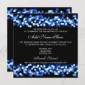 Invitation Charme bleu de Mitzvah Hollywood de barre (Devant / Derrière)