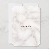 Invitation Charme Bourgogne Fleurs Marbre Or 50e anniversaire (Dos)