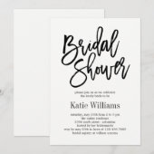 Invitation Charme brossé Fête de l'mariée DE COULEUR ÉDITABLE (Devant / Derrière)