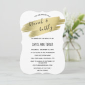 Invitation Charme Calligraphie Gold Stroke Brunch & Bubbly (Debout devant)