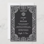 Invitation Charme Celtique Nordic Medieval Scroll Viking Mari (Devant)