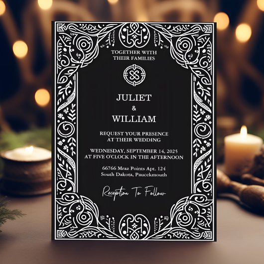 Invitation Charme Celtique Nordic Medieval Scroll Viking Mari