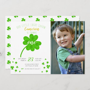 Invitation Charme chanceux, anniversaire de la fête du One St