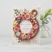 Invitation Charme Charme Floral Charcuterie Fête de la Saint- (Debout devant)