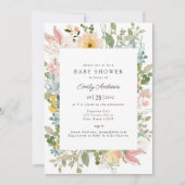 Invitation Charme de jardin de fleurs sauvages | Baby Shower (Devant)
